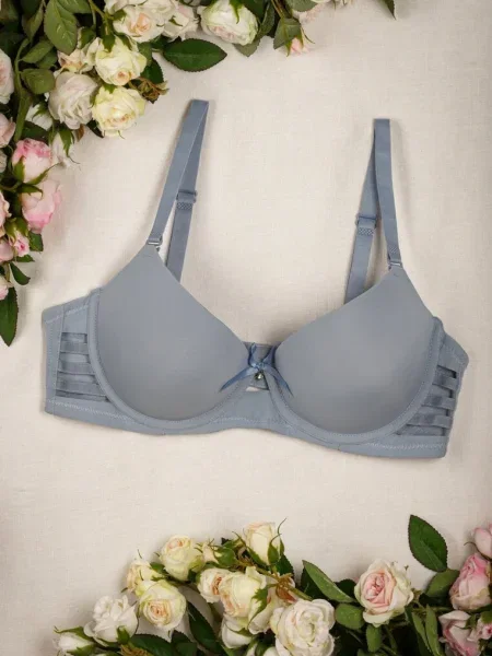 Sutien push-up bleu deschis cu decupaje laterale Biathy albastru