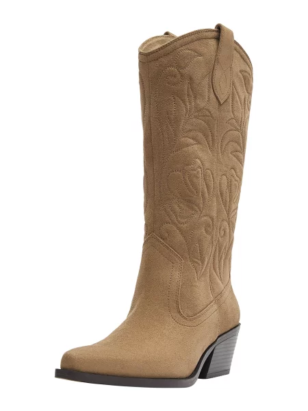 Pull&Bear Cizme de cowboy mokka maro