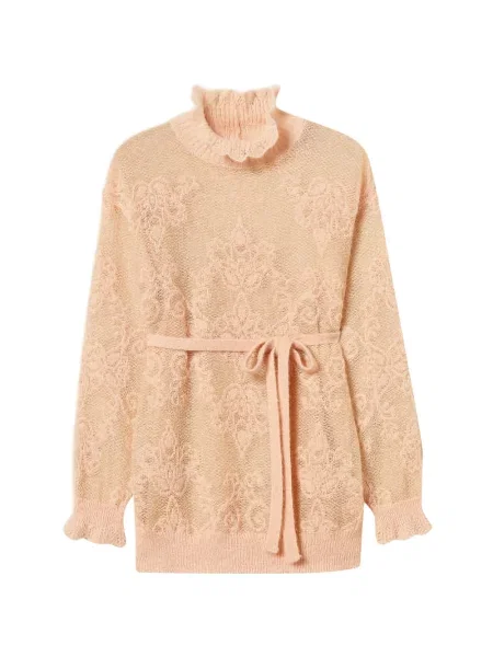 Pulover Twinset din lână alpaca roz