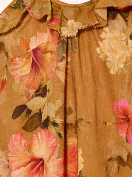 Zimmermann Sukienka Mahon Z Falbanami beige beżowa