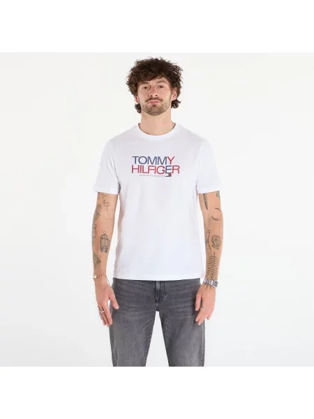 TOMMY HILFIGER Tricou bleumarin / roșu alb