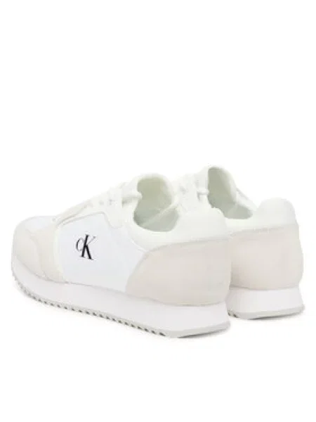 Dámské boty Calvin Klein Runner Laceup Sock Mg Mix Bright White/Black bílé