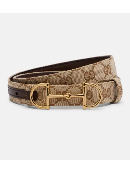 Cu centură curea Gucci din canvas bej