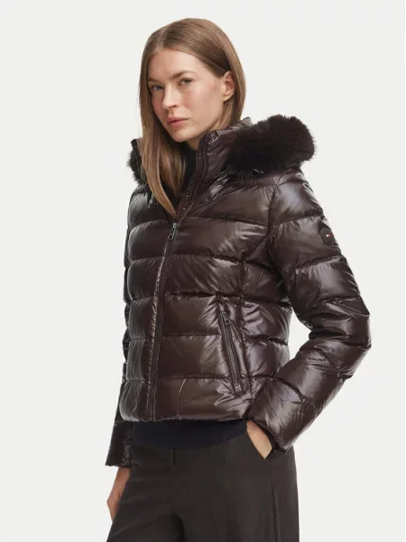 TOMMY HILFIGER Zimska jakna GLOSS čokolada smeđa