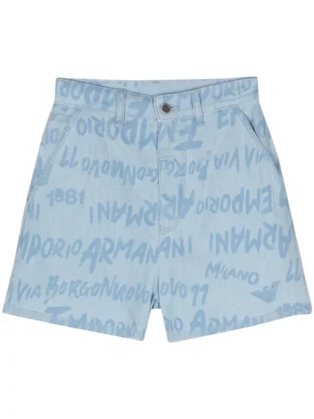 Pantaloni scurți Emporio Armani cu imagine albastru