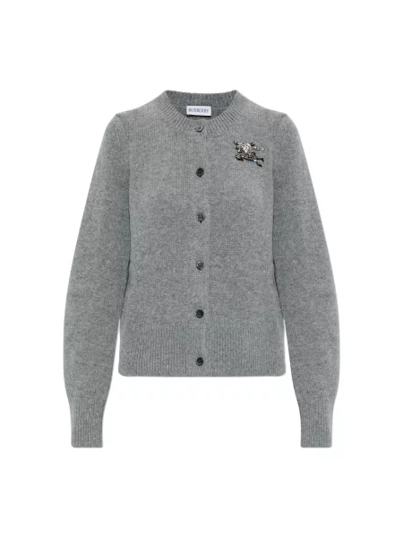 Kardigan Burberry wełniany szary