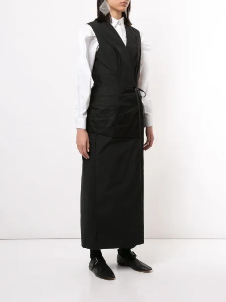Długa kamizelka Aganovich kopertowa czarna