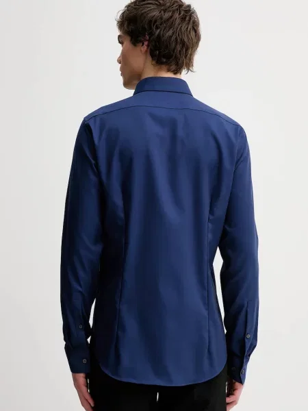 Košile Calvin Klein slim s klasickým límcem modrá