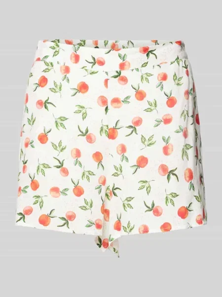 Szorty z wysokim stanem z ze zwierzęcym nadrukiem model ‘NYA’ Pieces białe