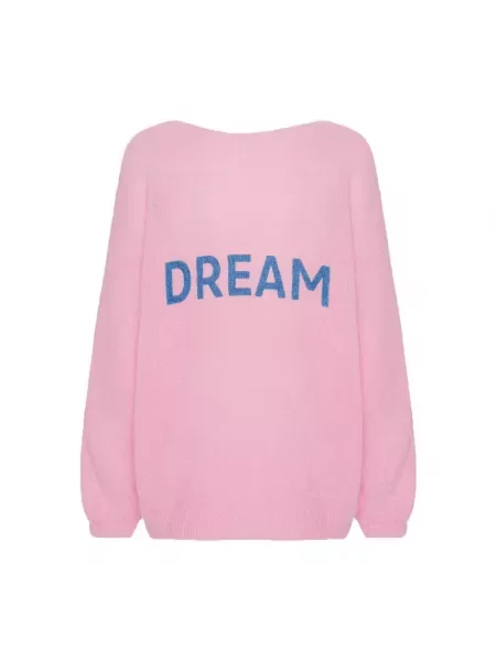 Sweter Americandreams wełniany różowy