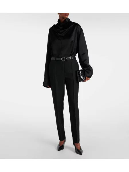 Pantaloni Toteme cu talie joasă negru