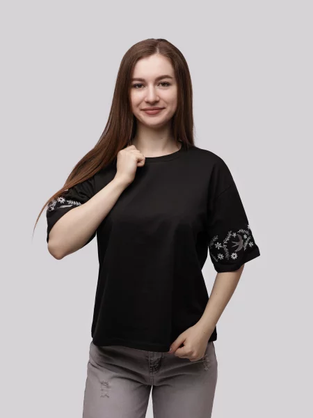 Футболка STREAM віскоза/поліестер чорний