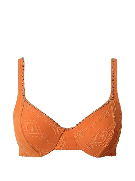 Top Twinset cu broderie cu armatură portocaliu