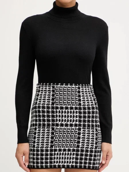 Twinset fustă cu lână negru