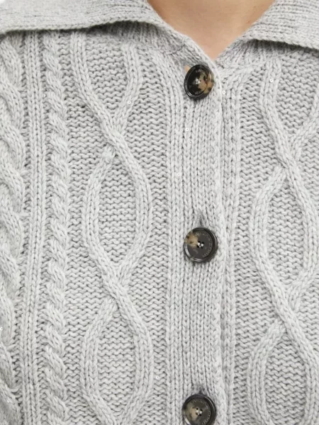 Cardigan Liviana Conti cu paiete tricotate gri