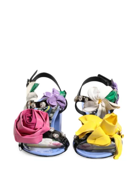 Sandale Dolce & Gabbana cu model floral negru