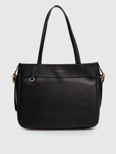 Шкіряна сумка-тоут Selena Gianni Chiarini чорна