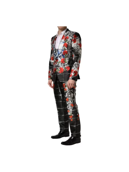 Garnitur Dolce And Gabbana w kwiatki czarny