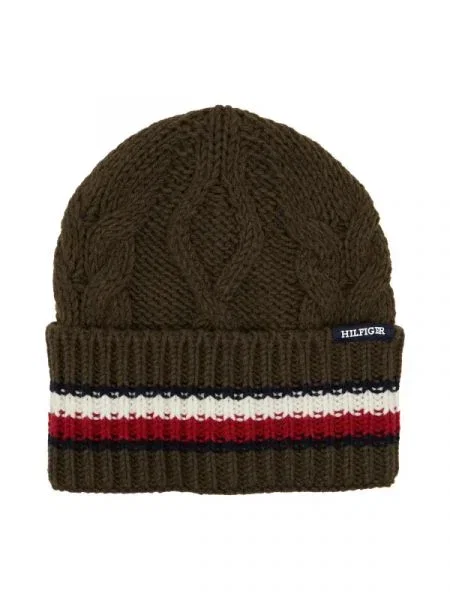 Tommy Hilfiger Căciulă cu adaos de lână kaki
