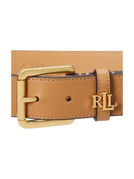Pasek Ralph Lauren skórzany z logo brązowy