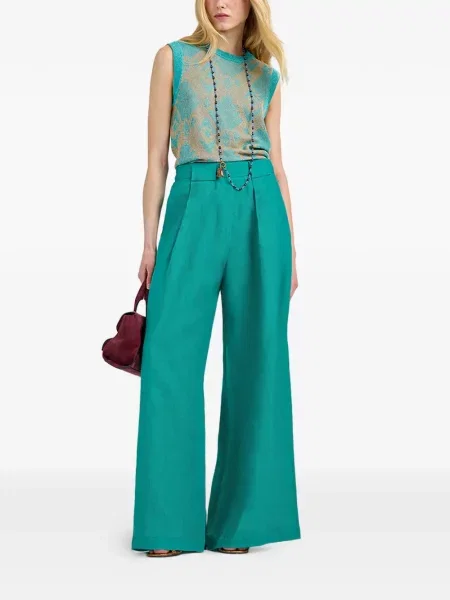 Pantaloni palazzo Momoni verde