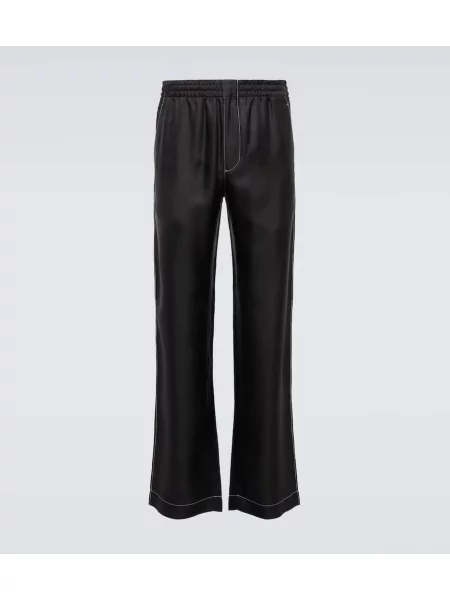 Svilene hlače Prada črna