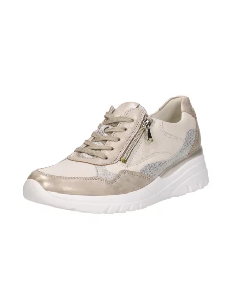 Sneakersy Waldläufer sznurowane skórzane beżowe