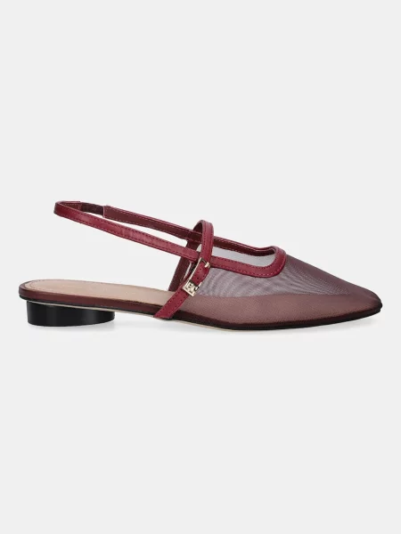 Tommy Hilfiger Balerinke MESH ROUND HEEL BALLERINA rdeča