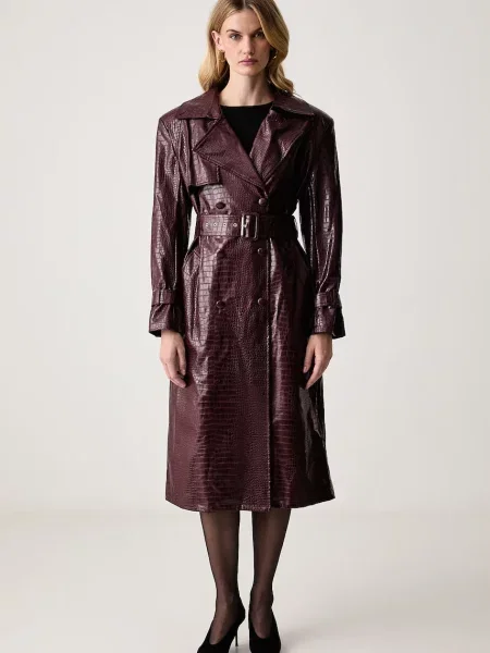 Кожаное пальто Guess
