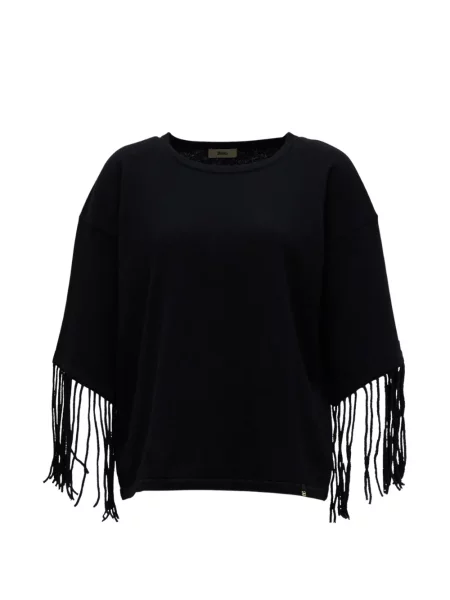 Pulover Herno cu franjuri negru