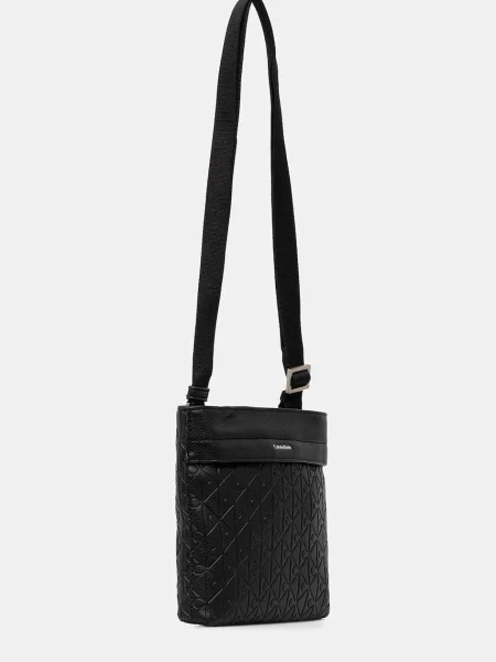 Geantă Calvin Klein Emblem Aop Emboss Flatpack Black Universal negru