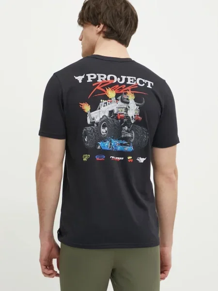 Тениска за трениране Under Armour Project Rock с принт черно