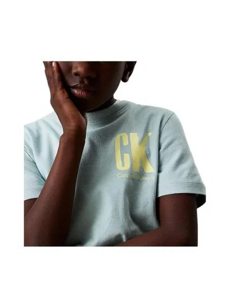 Tricou copii Calvin Klein Jeans verde