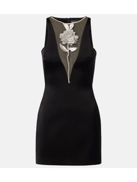 Rochie David Koma din satin cu model floral negru