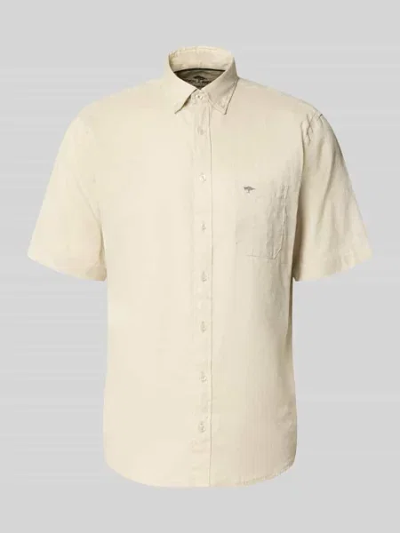 Koszula casualowa o kroju slim fit z mieszanki lnu i bawełny Fynch-hatton biała