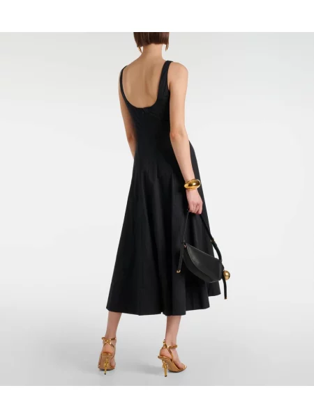 Rochie midi Staud până la genunchi din poplin de costum negru