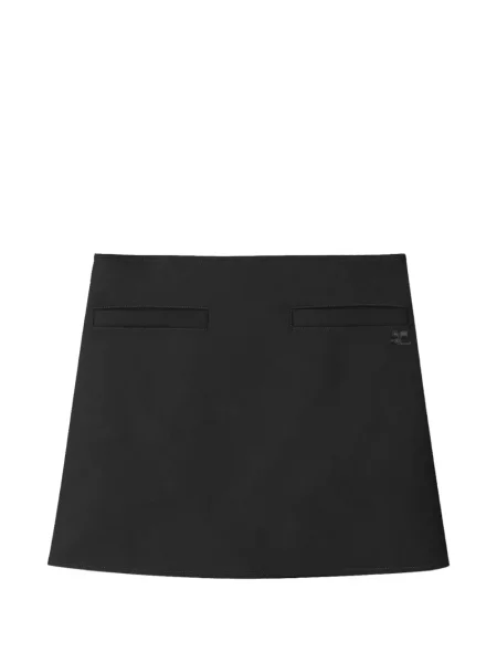 Fusta mini Courreges în linie A cu autograf negru