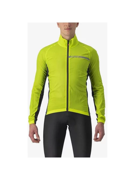 Lekka kurtka przeciwwiatrowa Castelli Squadra Stretch elektryczna limonka XS szary