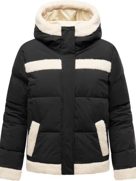 Ragwear Zimska jakna Editah Youmodo crna / vuneno bijela