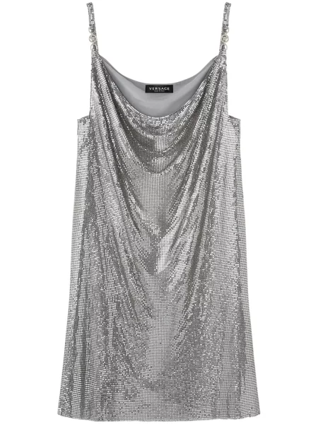 Rochie Versace plasă argintiu