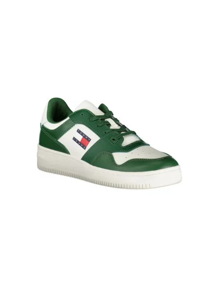 Wielobarwność trampki Tommy Jeans retro skórzane zielone