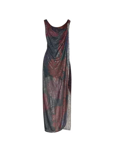 Rochie maxi Maison Margiela cu paiete drapată albastru