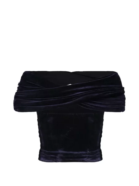 Top Alberta Ferretti drapat albastru