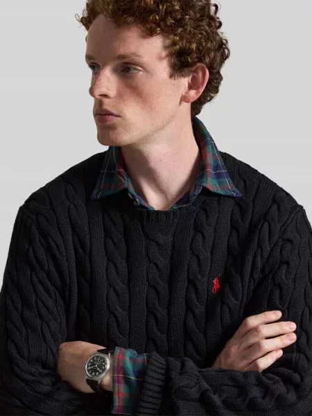 Sweter z czystej bawełny krój regular fit Polo Ralph Lauren czarny
