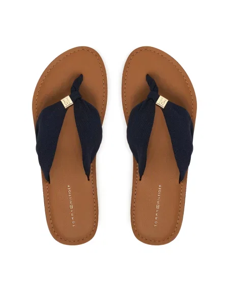 Japonke Tommy Hilfiger Th Ltr Footbed Summer Sandal Mornarsko modra