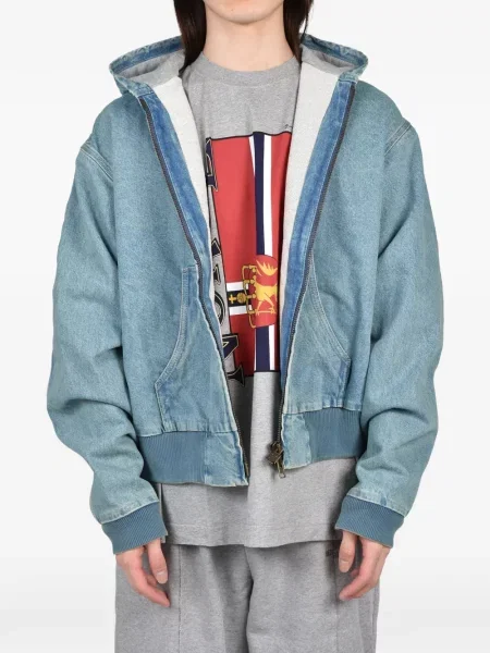 Geacă de blugi Vetements cu glugă albastru
