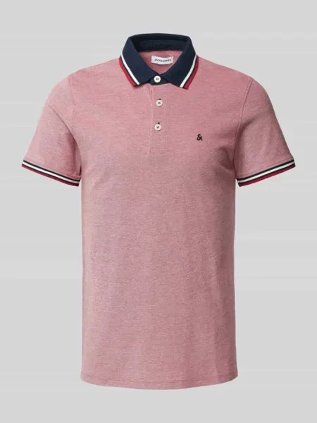 Koszulka polo o kroju slim fit z dodatkiem model ‘Paulos’ Jack & Jones czerwona