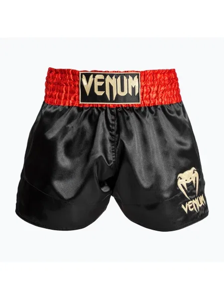Pantaloni scurți de antrenament pentru bărbați Venum Classic Muay Thai red/black/gold negru