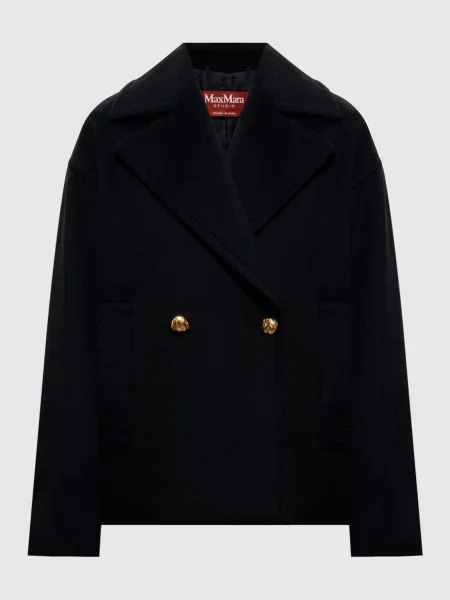 Двобортне пальто TSNOB з вовни Max Mara чорне