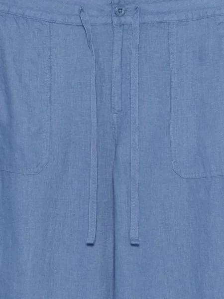 Lniane spodnie Lauren Ralph Lauren niebieskie
